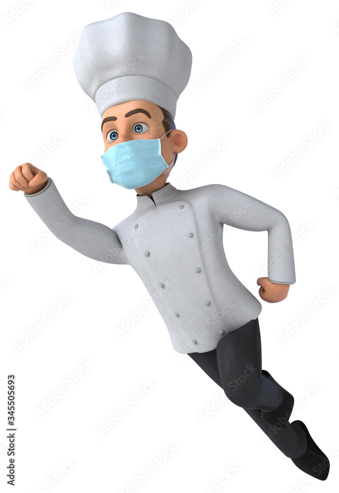 3D illustration of a cartoon character with a mask 3D illustration of a cartoon character with a mask
