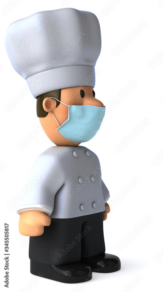 3D Illustration of a cartoon chef 3D Illustration of a cartoon chef