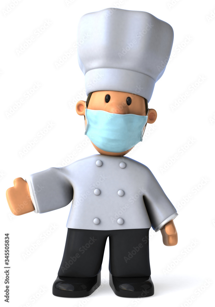3D Illustration of a cartoon chef 3D Illustration of a cartoon chef
