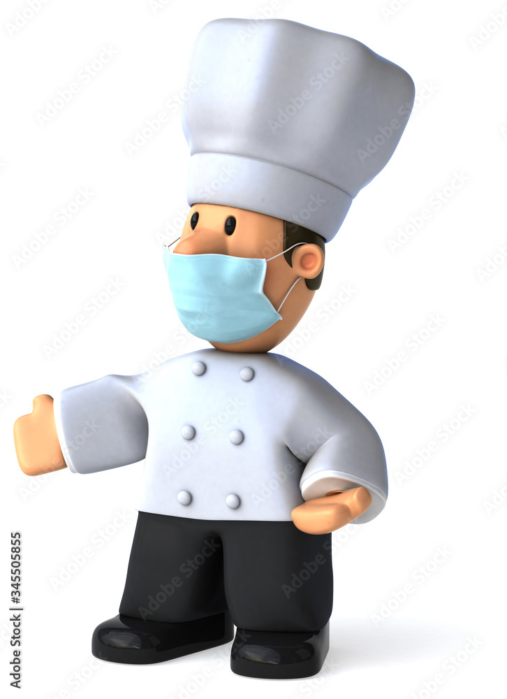3D Illustration of a cartoon chef 3D Illustration of a cartoon chef