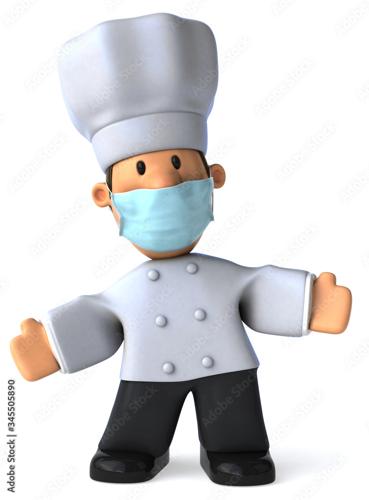 3D Illustration of a cartoon chef 3D Illustration of a cartoon chef