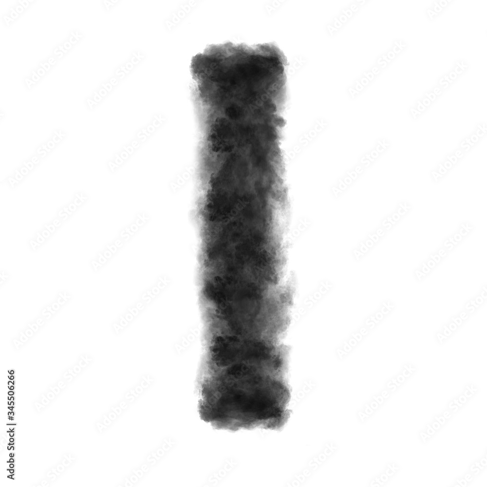 Letter I made from black clouds on a white background. Letter I made from black clouds on a white background.