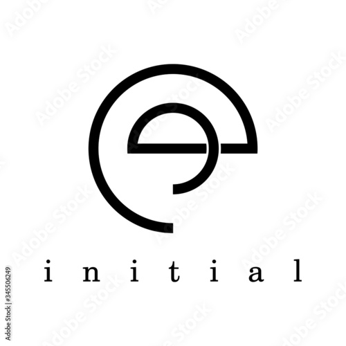 EE logo in line circle style design.