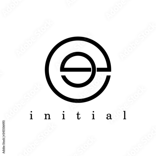 EE logo in a line circle style design, featuring two intertwined "E" letters within a circular shape, crafted with clean, continuous lines for a modern and elegant look, perfect for a minimalist brand