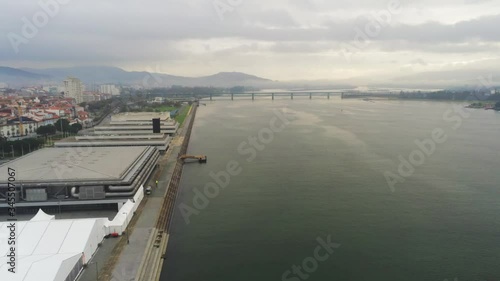 Wallpaper Mural Aerial view in river of Viana do Castelo, city in Portugal. Drone  Video Torontodigital.ca