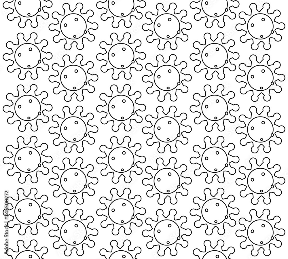 The seamless virus pattern on the background is white.