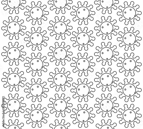 The seamless virus pattern on the background is white.