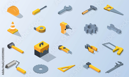 Mechanic tool isometric vector design