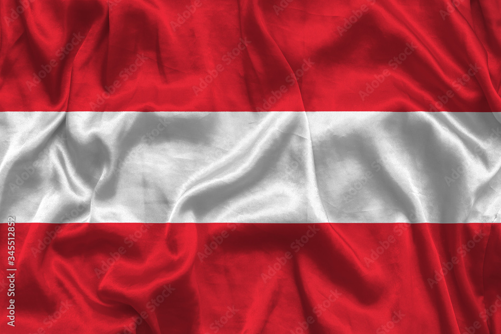 Austria national flag background with fabric texture. Flag of Austria waving in the wind. Austria national flag background with fabric texture. Flag of Austria waving in the wind.