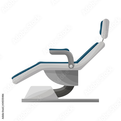 Vector design of chair and orthodontic symbol. Graphic of chair and equipment stock symbol for web.