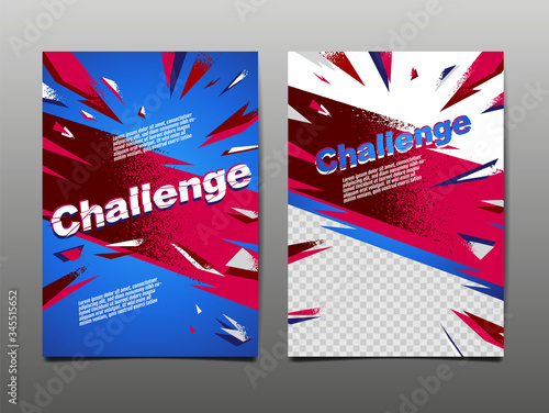 Challenge Layout , template Design, Abstract Background, Sport Dynamic Poster, Brush Speed Banner, grunge ,Vector Illustration.