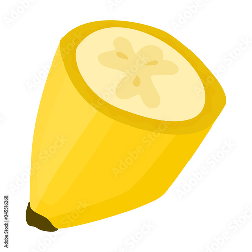 Piece banana vector icon.Cartoon vector icon isolated on white background piece banana.