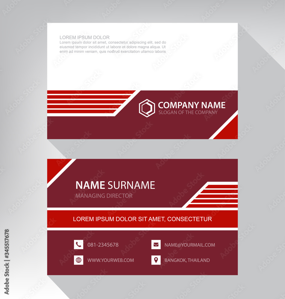 Fototapeta premium Modern. vector business card template. design red and white color