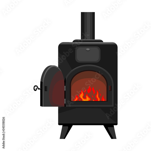 Fireplace vector icon.Cartoon vector icon isolated on white background fireplace.