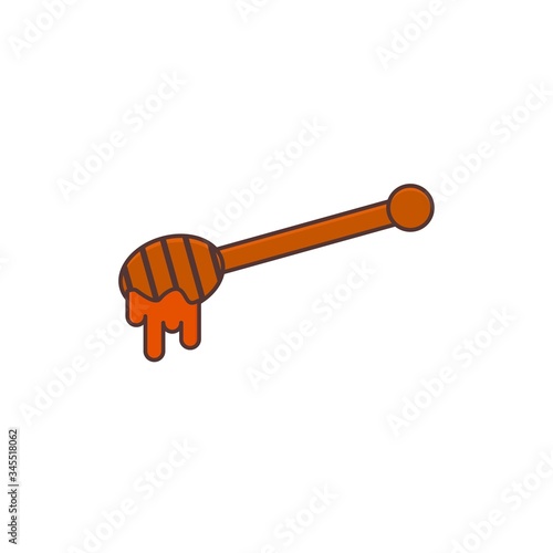 honey spoon vector graphic design illustration