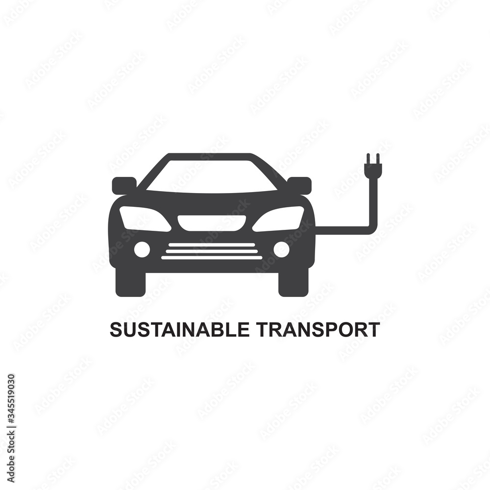 Obraz premium SUSTAINABLE TRANSPORT ICON , ELECTRIC CAR ICON