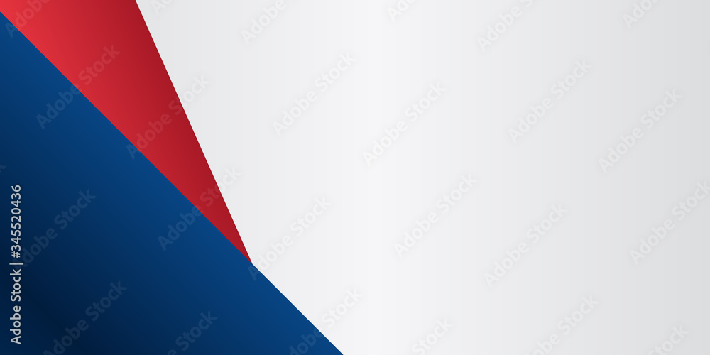 Blue red white 3D presentation background design. Vector illustration