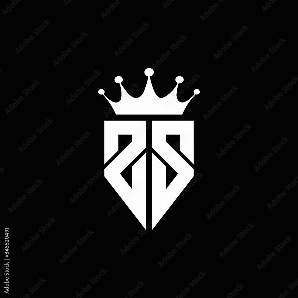 ZS logo monogram emblem style with crown shape design template Stock ...