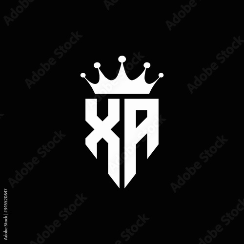 XA logo monogram emblem style with crown shape design template