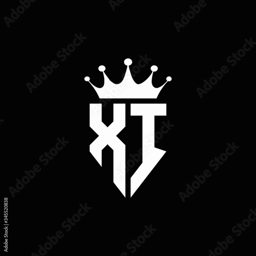 XI logo monogram emblem style with crown shape design template