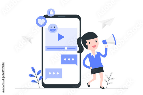 Video marketing and advertising concept illustration.