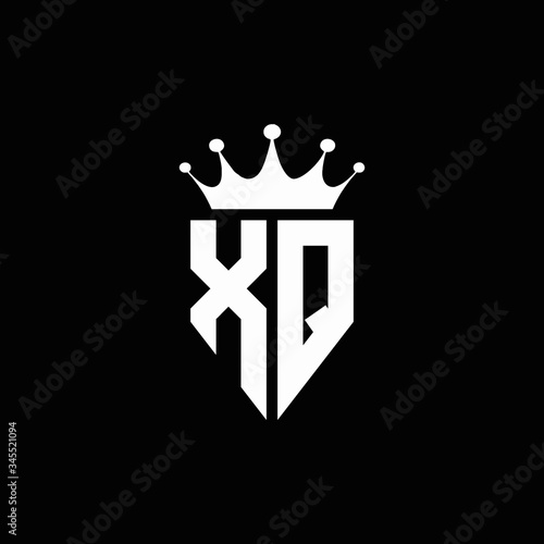 XQ logo monogram emblem style with crown shape design template