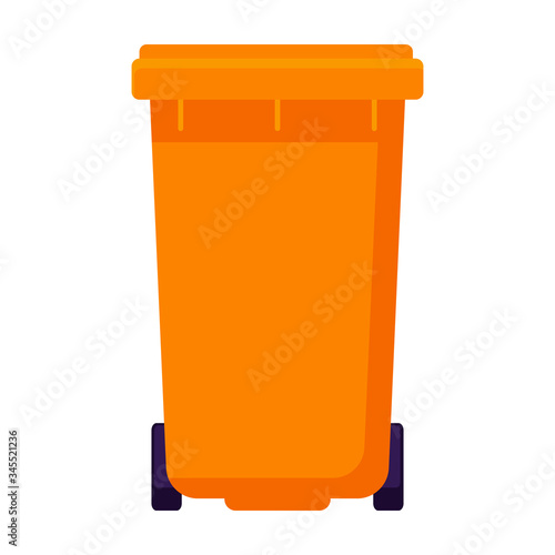 Trash can vector icon.Cartoon vector icon isolated on white background trash can.