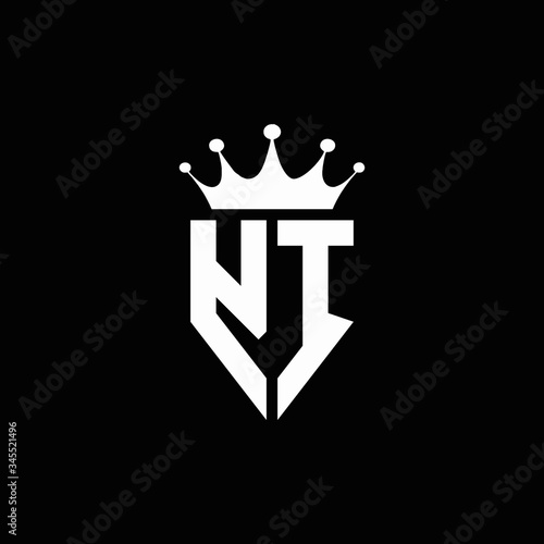 YI logo monogram emblem style with crown shape design template