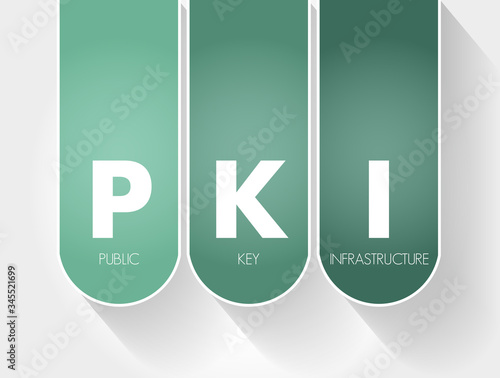 PKI - Public Key Infrastructure acronym, technology concept background