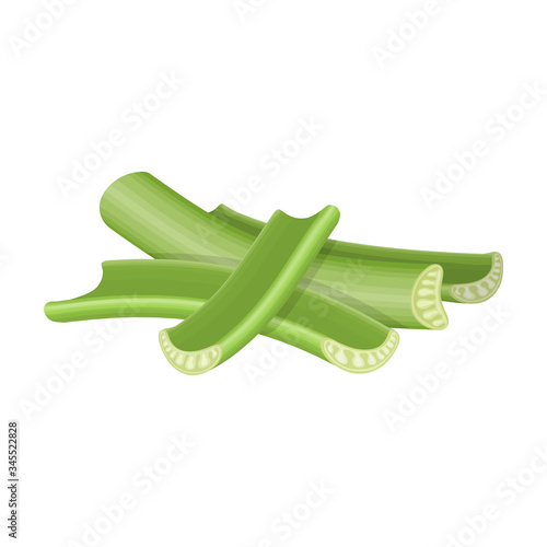 Piece celery vector icon.Cartoon vector icon isolated on white background piece celery.
