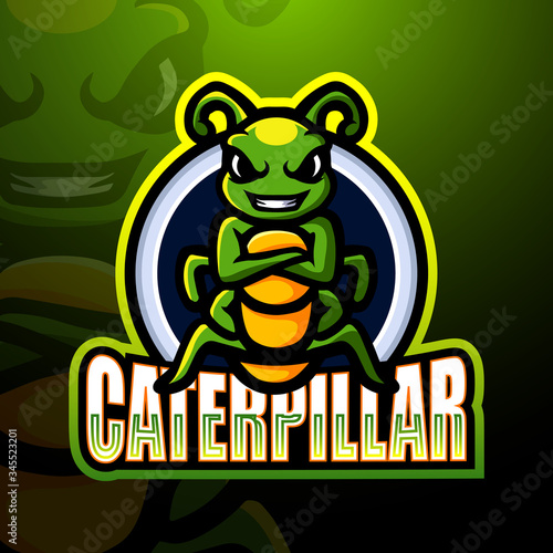 Caterpillar mascot esport logo design