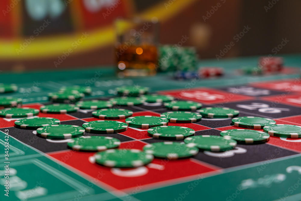 Roulette table at the casino Roulette table at the casino