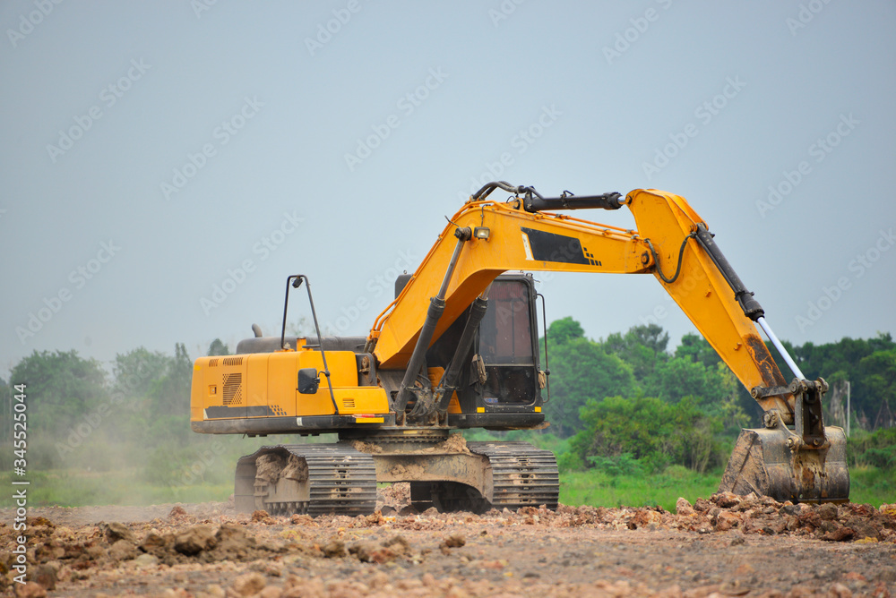 Excavation work at the construction site Excavation work at the construction site