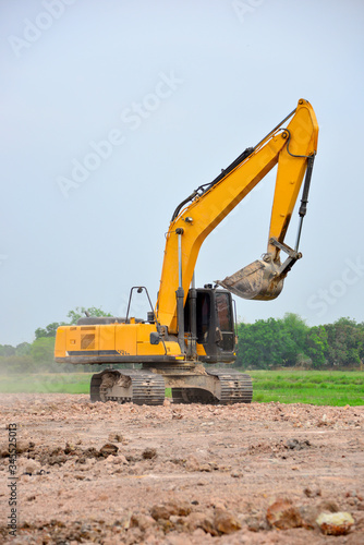 Excavation work at the construction site