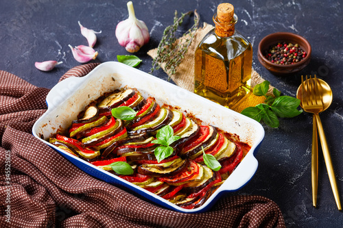 french tian provencal, baked vegetable in a dish