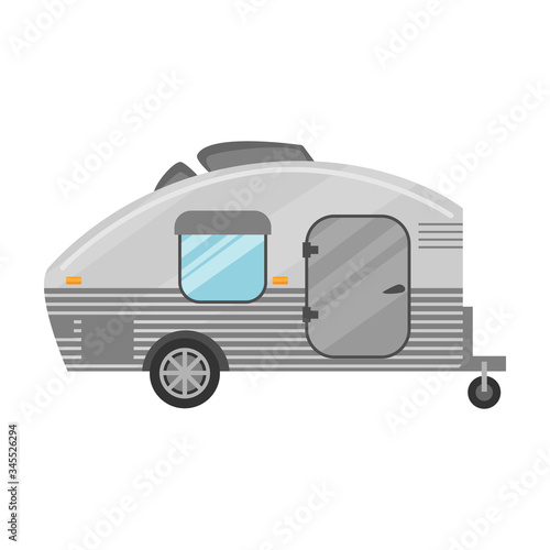 Trailer vector icon.Cartoon vector icon isolated on white background trailer.