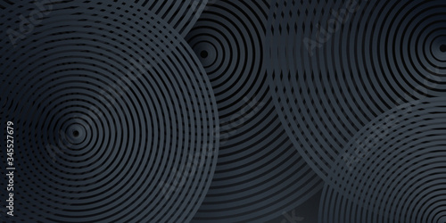 3d render spiral abstract black crystal background, faceted texture, macro panorama, wide panoramic polygonal wallpaper. Black metal texture steel background. Perforated sheet metal.