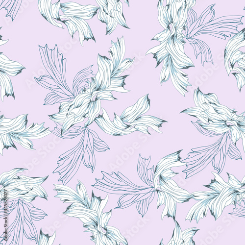 Floral seamless pink background. Seamless vector delicate pattern for fabric, bedding, dresses and kitchen textiles.