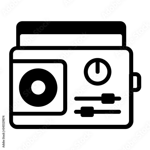 frequency modulation wireless Radio Concept vector glyph Icon design 