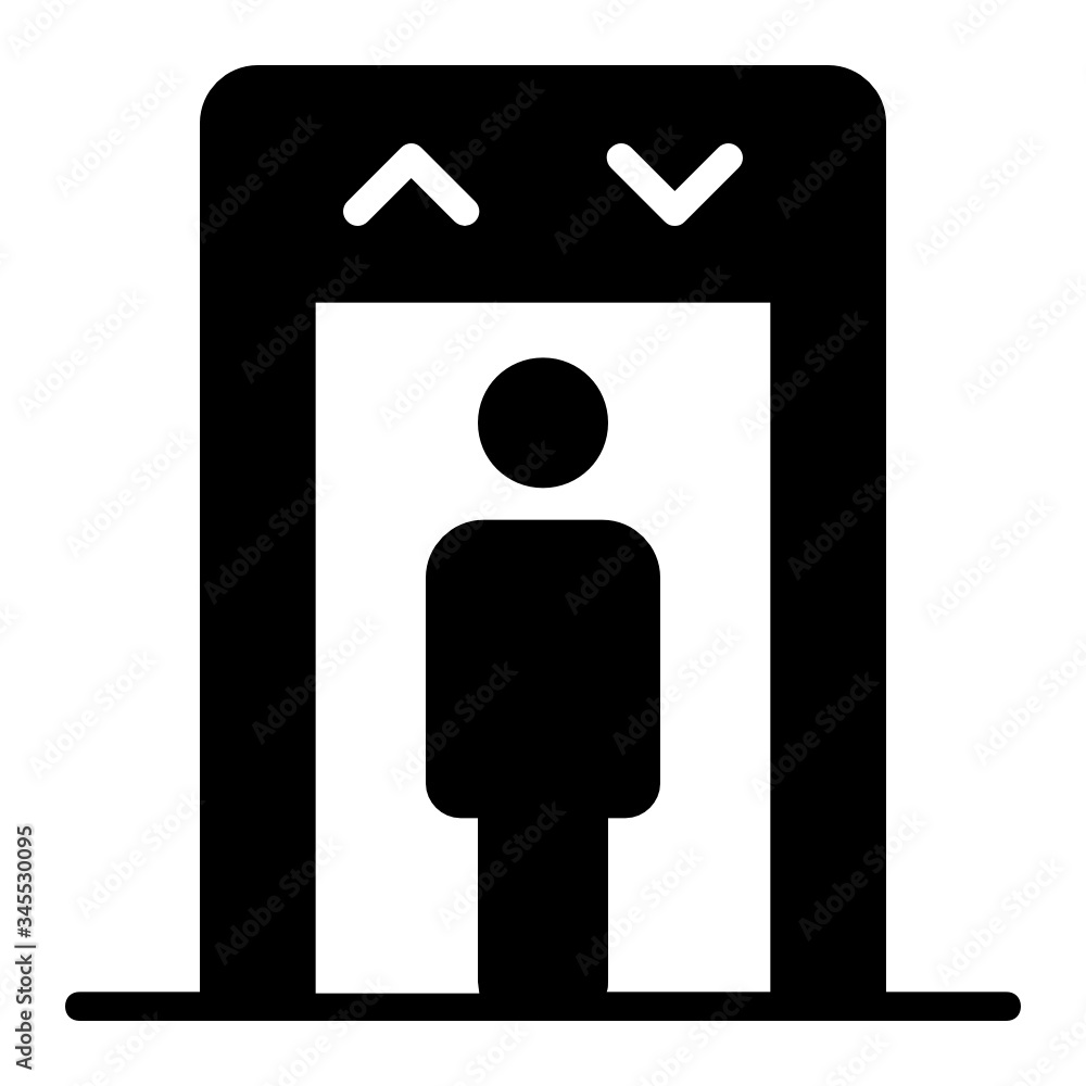 Elevator Door Concept, lift door and human Vector glyph Icon design Elevator Door Concept, lift door and human Vector glyph Icon design