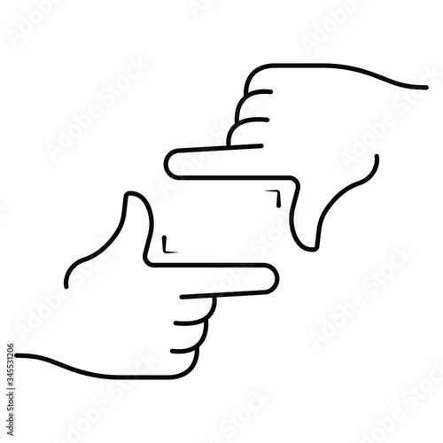 hands photo frame icon vector