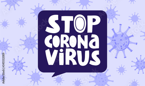Stop 2019-nCoV Coronavirus. Virus pandemic protection concept. Vector banner illustration.