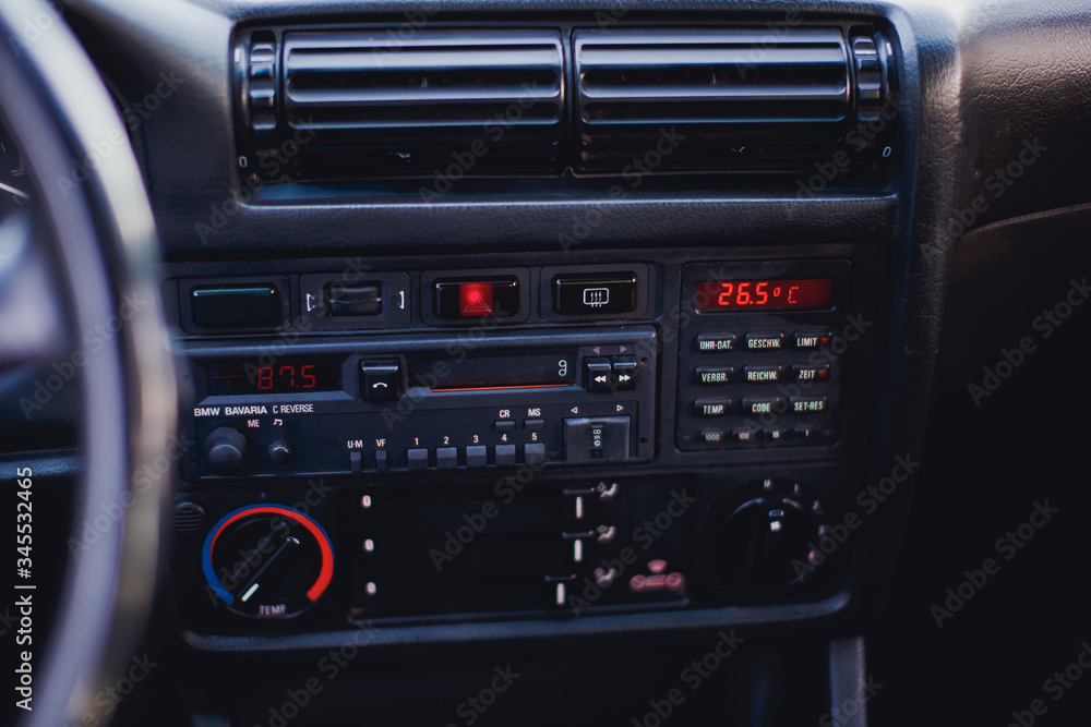 BMW M3 e30 audio system. Retro car interior with dashboard. Stock Photo |  Adobe Stock