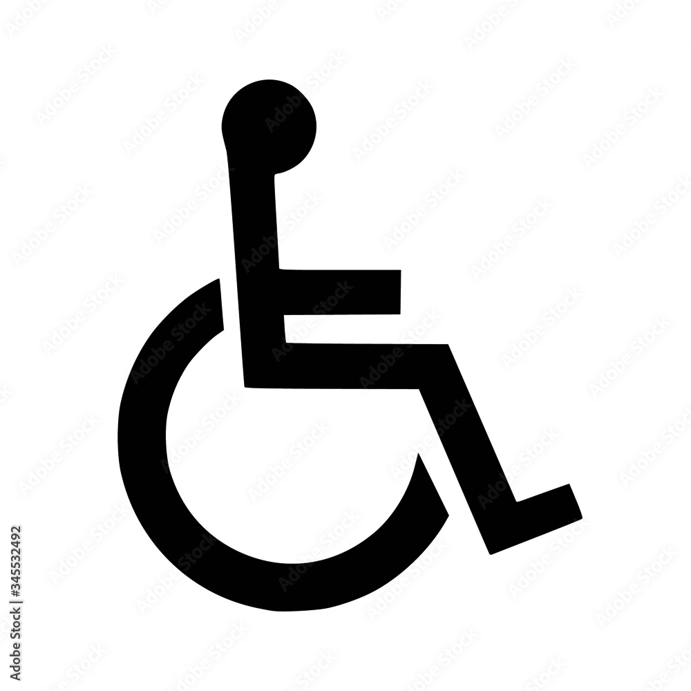 High quality vector illustration of the man on wheelchair handicapped symbol - Official international version High quality vector illustration of the man on wheelchair handicapped symbol - Official international version