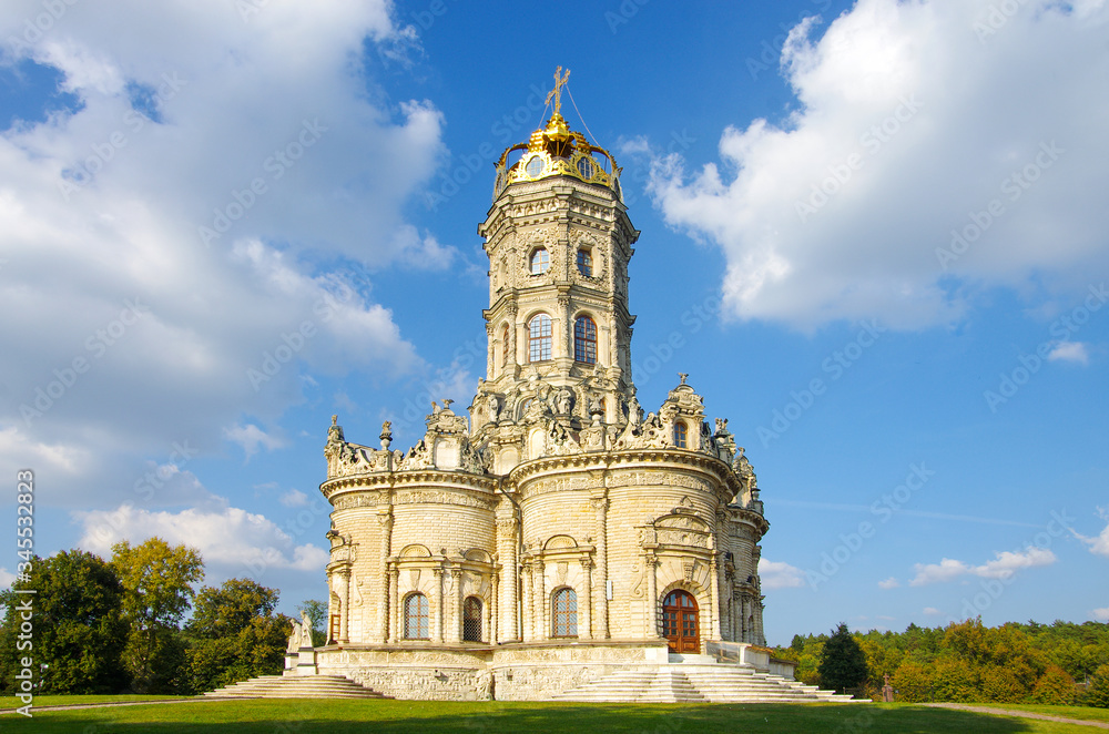 DUBROVITSY, MOSCOW REGION, RUSSIA - September, 2019: Church of the Theotokos of the Sign at Dubrovitsy Estate