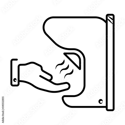 Hand dryer line icon vector