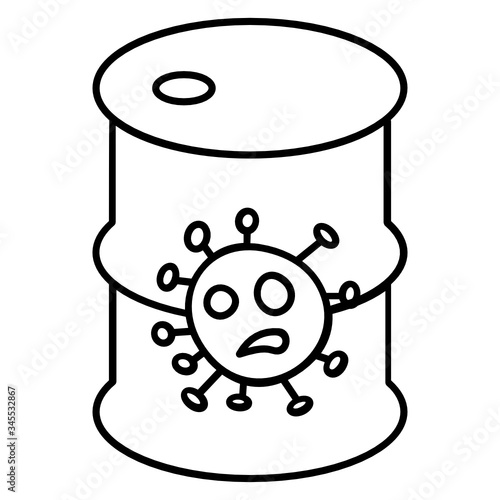 Coronavirus Hitting the Fossil Oil Market concept vector icon design, Economic Disaster Symbol, 