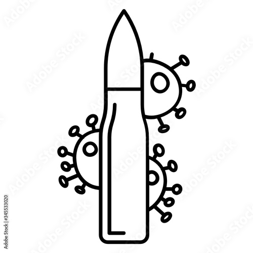 Coronavirus ammunition concept,  Fears of possible social unrest Vector Icon Deisgn, Ammo & Firearms Shortages Due to viral pandemic  consequences on white background 