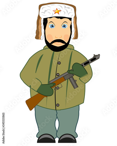 Vector illustration of the soldier of the great domestic war