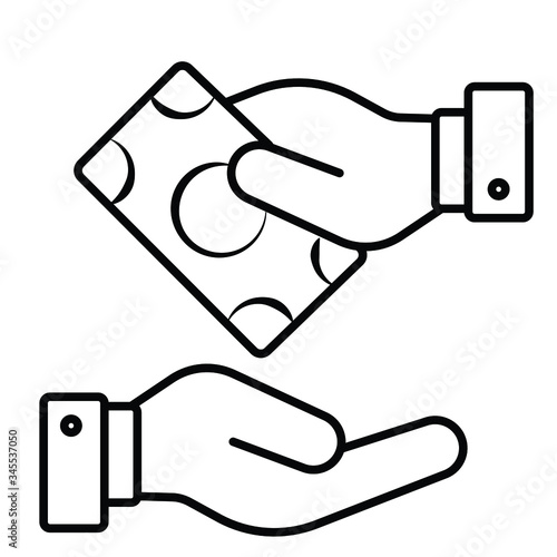 Hand money exchange icon vector